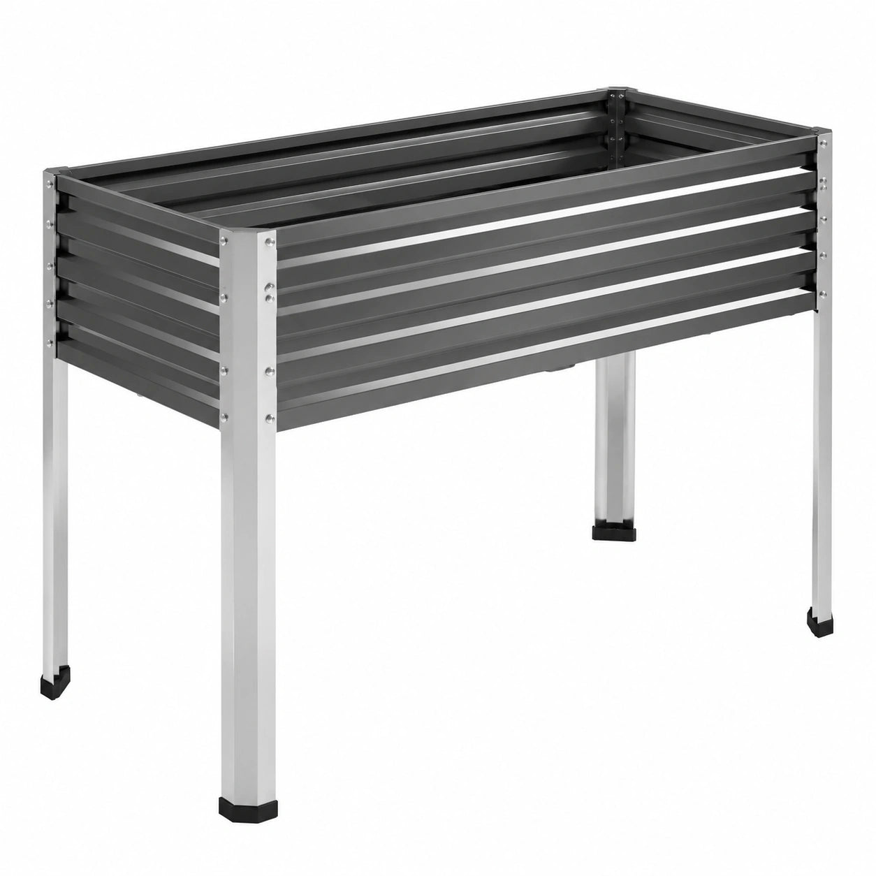 Jardinière Surélevée Métallique Gris pour Jardins et Balcons