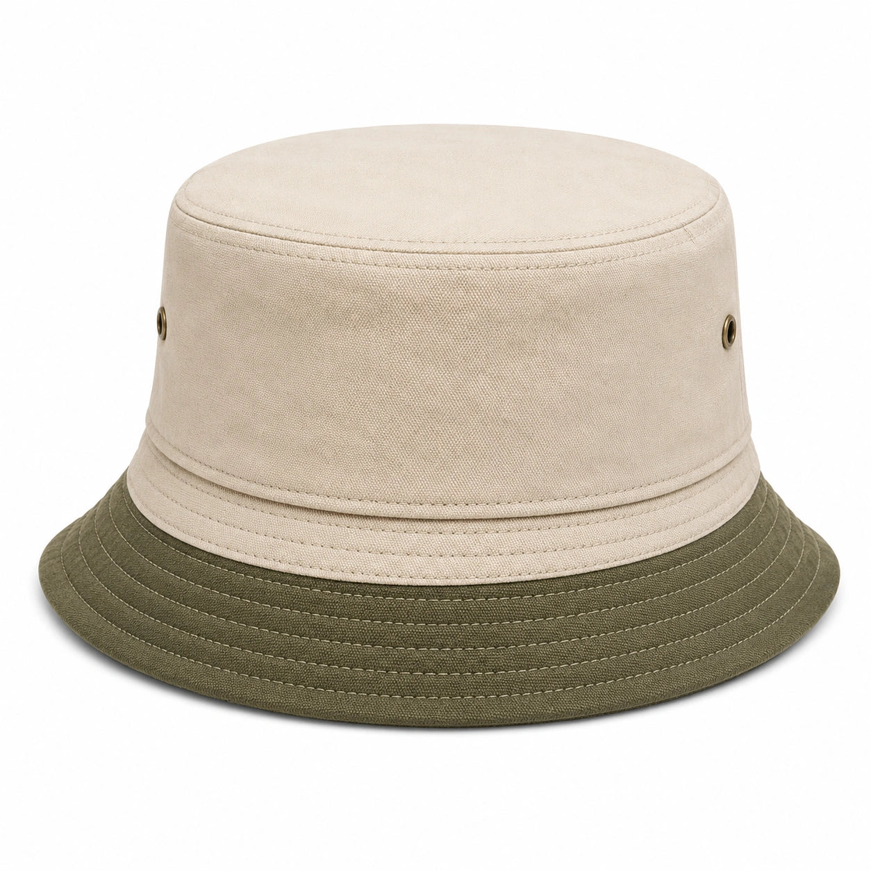 Chapeau Bob Bicolore Beige et Vert