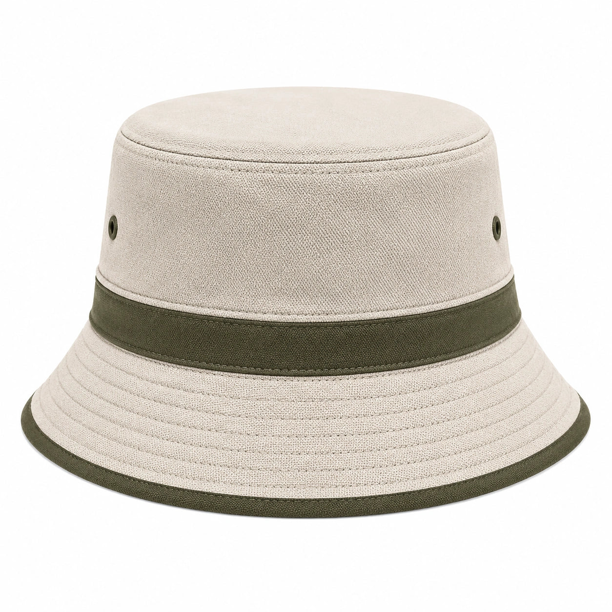 Chapeau Bob Bicolore Beige et Kaki