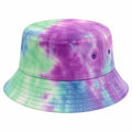 Chapeau bob tie-dye multicolore violet, vert et bleu