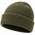 Bonnet en Tricot Côtelé Olive