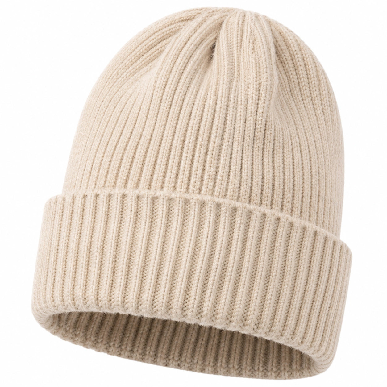 Bonnet côtelé extensible beige
