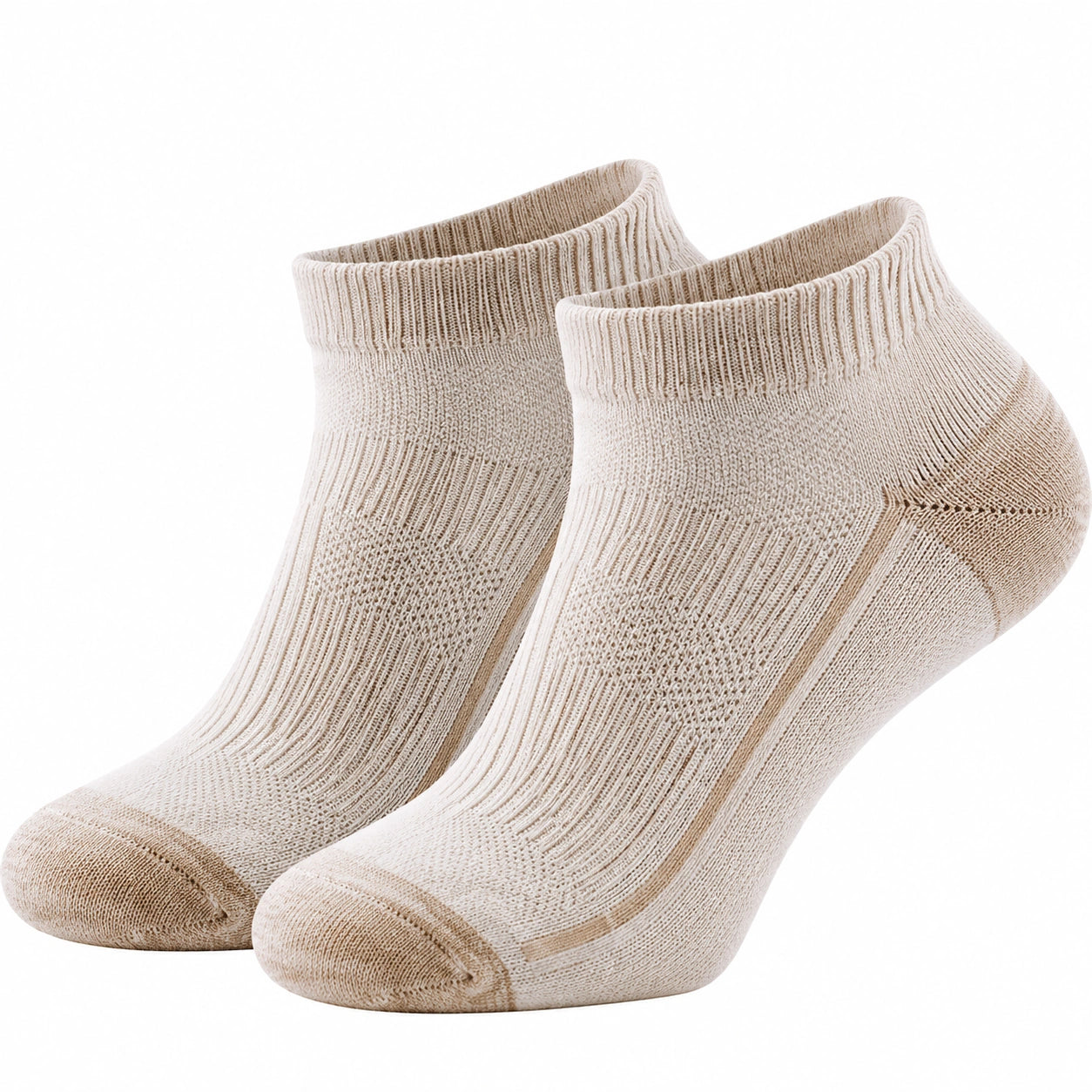 Chaussettes courtes beiges élastiques unisexes