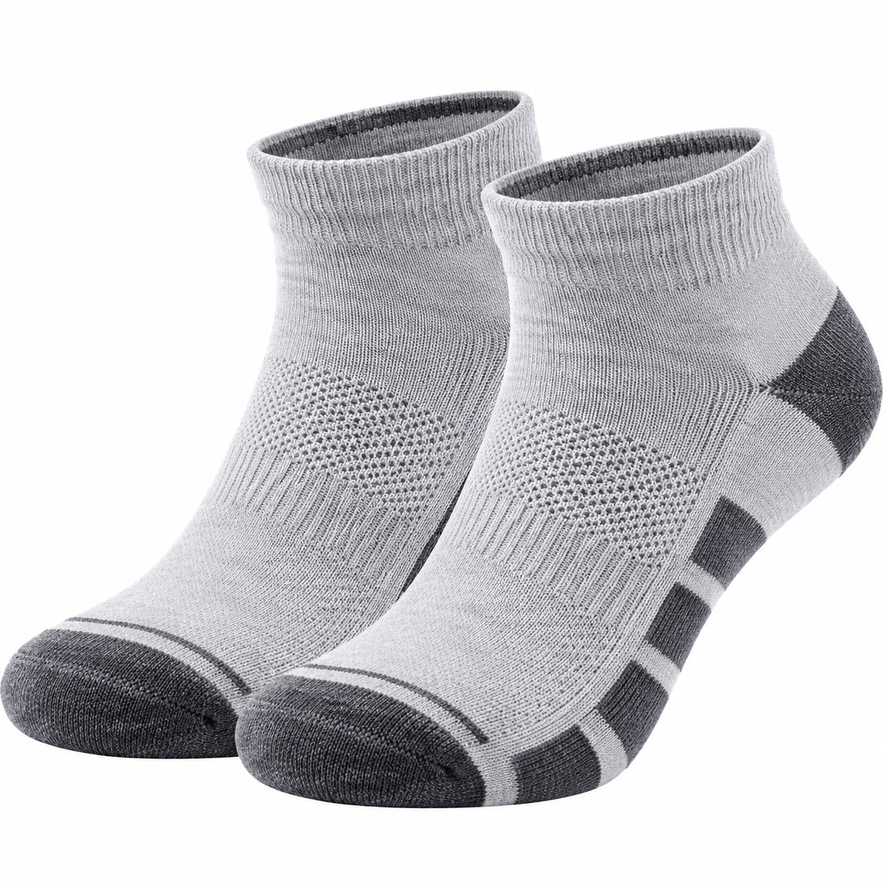 Chaussettes courtes sport respirantes gris et anthracite
