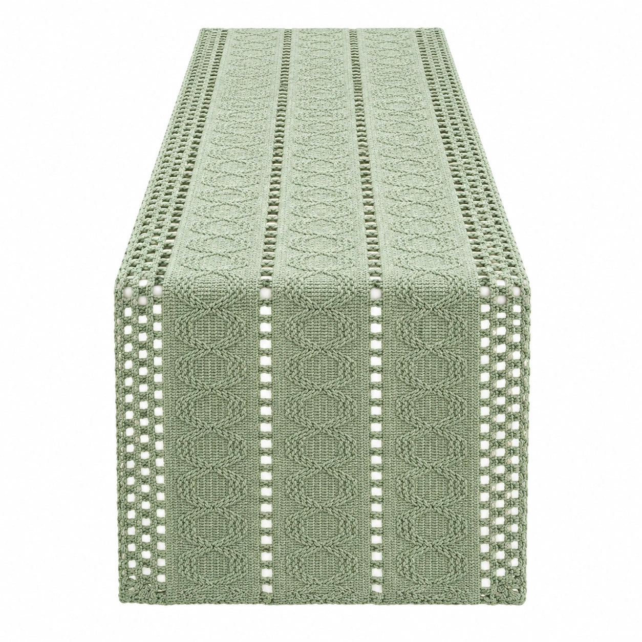 Chemin de Table Dentelle Verte 150x30cm