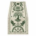 Chemin de table runes nordiques 180x45cm vert et beige