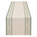 Chemin de Table Beige et Vert avec Motif de Feuilles