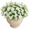 Plante artificielle avec fleurs blanches en pot décoratif, 30 cm